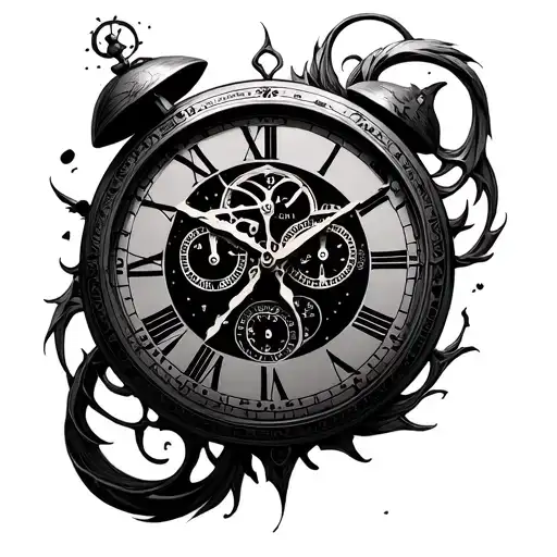 chronos clock tattoo design idea
