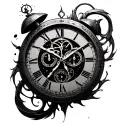 chronos clock tattoo design idea