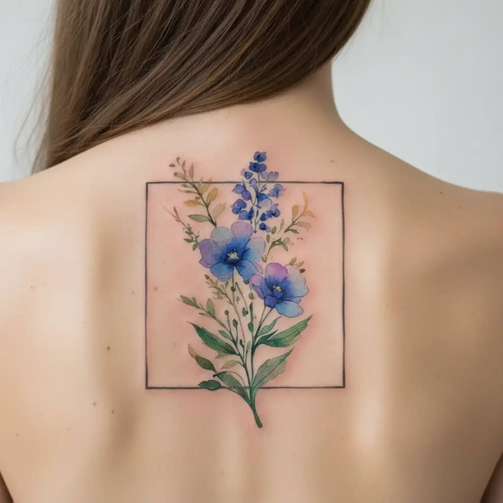 Birth Flower august, january, october tattoo design idea