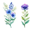 Birth Flower august, january, october tattoo design idea