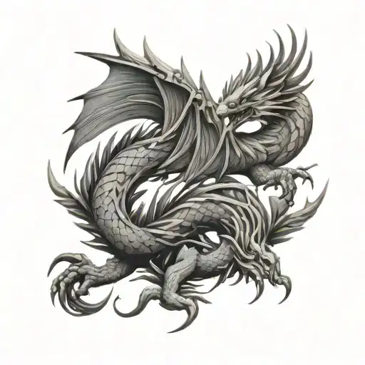 Phoenix and dragon tattoo tattoo design idea
