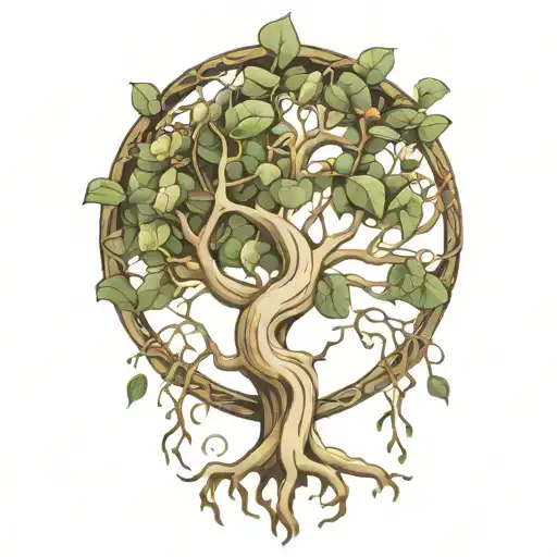 half sleeve Morton bay fig tree with roots tattoo design idea