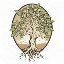 half sleeve Morton bay fig tree with roots tattoo design idea