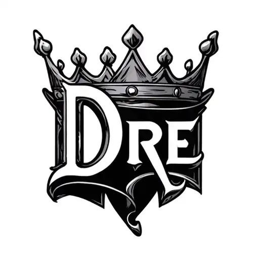 "Dre" D With Crown tattoo design idea