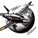 p51 mustang and globe tattoo design idea