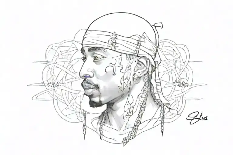 Tupac written "seliba name" tattoo design idea