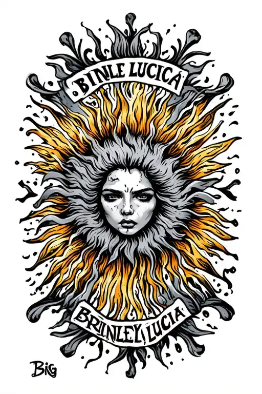 "Brinley Lucia" "Brinley Lucia" Big Hurricane, Storm, sun shining tattoo design idea