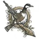 geese hunting rifle morphing tattoo design idea