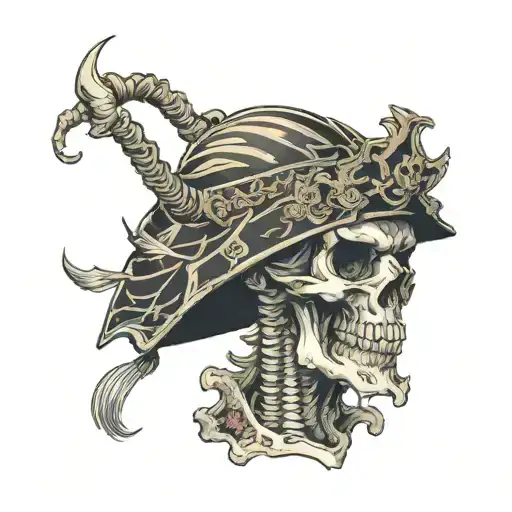 Shura Samurai head burning skeleton suffering tattoo design idea