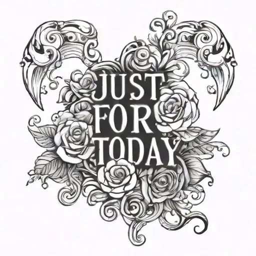 Just for today written tattoo design idea