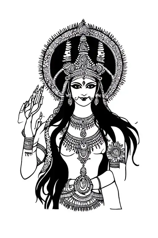 goddess kali adi shakti tattoo design idea