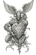 heart warrior tattoo design idea