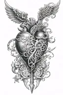 heart warrior tattoo design idea
