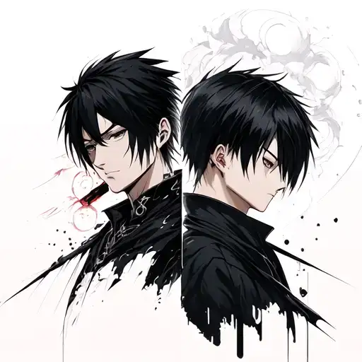 fusion between sausuke uchiha and ken kaneki tattoo design idea