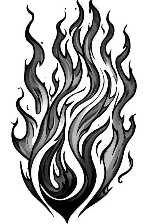 flames all tattoo design idea