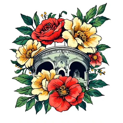 Venice Rome and Sorrento sleeve tattoo design idea