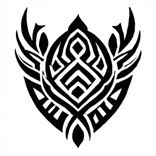 Footprint Bärtatze tribal norse viking only black knot tattoo design idea