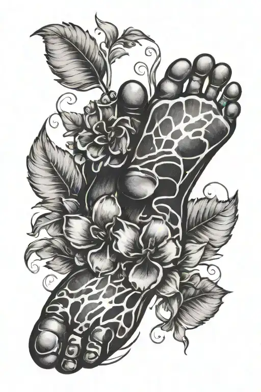 baby foot print tattoo design idea