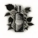 Bombay sapphire gin bottle labled XXX tattoo design idea