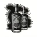 Bombay sapphire gin bottle labled XXX tattoo design idea