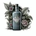 Bombay sapphire gin bottle labled XXX tattoo design idea