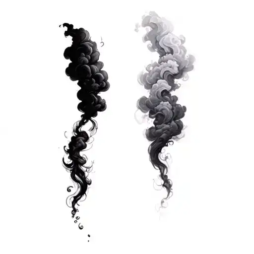 Coverup Clouds and Smoke tattoo design idea