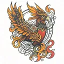 phoenix protecting a heart tattoo design idea