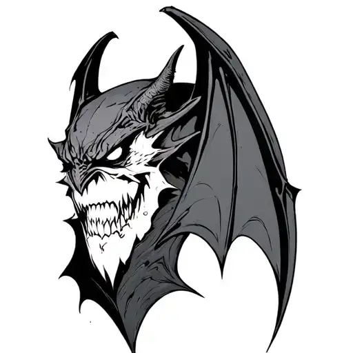 evil bat chest tattoo tattoo design idea