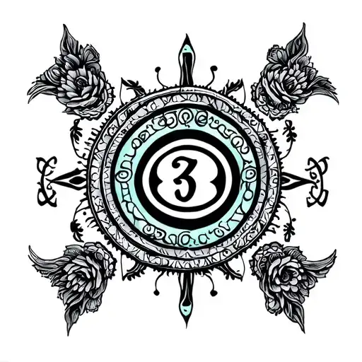 "3" Sudarshan Chakra tattoo design idea