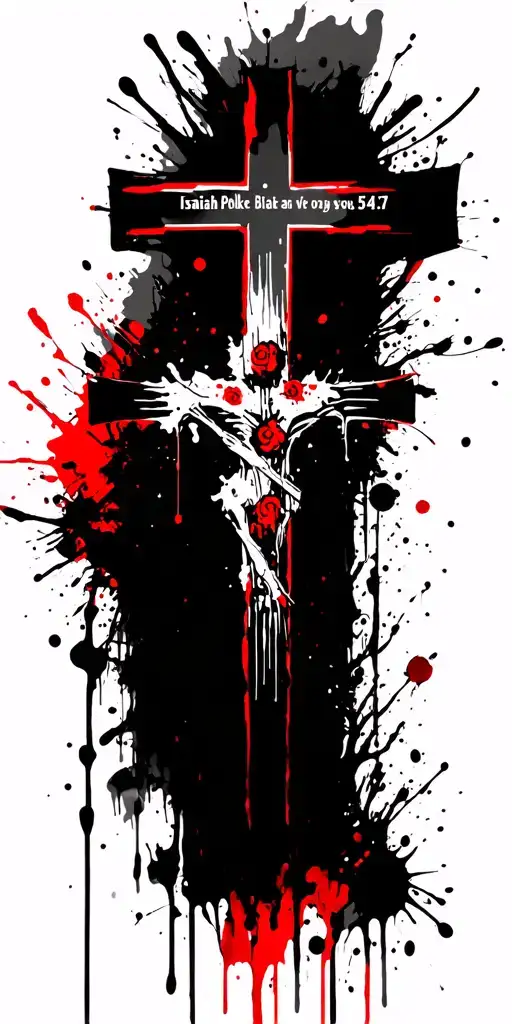 Cross,Bible verse Isaiah 54:17 tattoo design idea