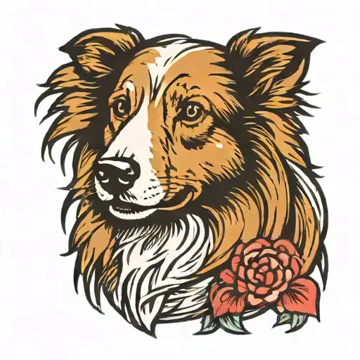 shetland sheepdog tattoo design idea
