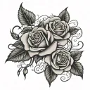 Roses lined tattoo design idea