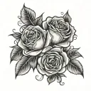 Roses lined tattoo design idea