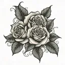 Roses lined tattoo design idea