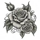 Roses lined tattoo design idea
