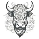 bull's head tattoo design idea