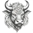 bull's head tattoo design idea