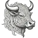 bull's head tattoo design idea