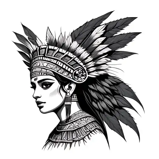 Aztec Princess  tattoo design idea