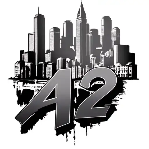 City of Pittsburgh Skyline with the numbers 412 in the skyline tattoo design idea