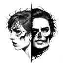 split personality disorder tattoo design idea