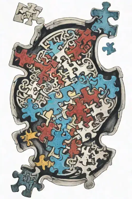 Autism, puzzle piece tattoo design idea