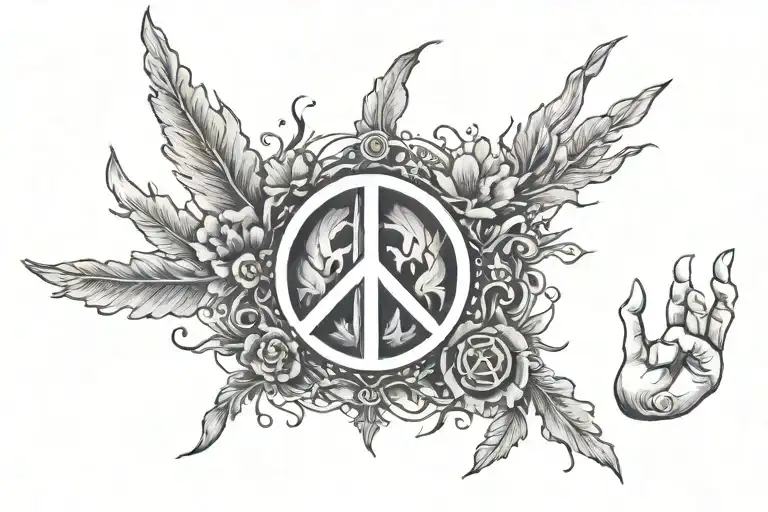 number 7 % 11. should be hands. (when doing the peace sign it is the number 11. do the same for 7) tattoo design idea