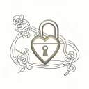 infinite heart padlock key tattoo design idea