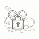 infinite heart padlock key tattoo design idea