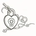 infinite heart padlock key tattoo design idea
