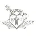 infinite heart padlock key tattoo design idea