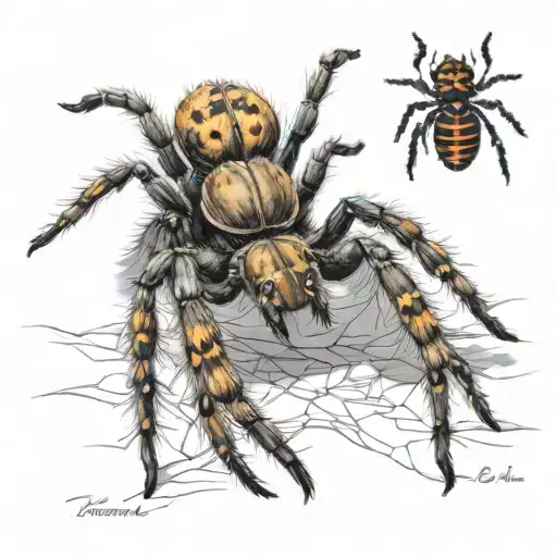 tarantula and semicolon tattoo design idea