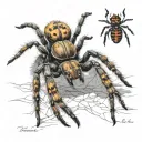 tarantula and semicolon tattoo design idea