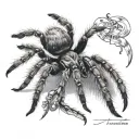tarantula and semicolon tattoo design idea